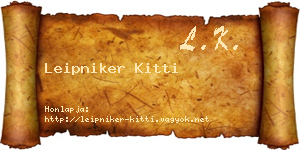 Leipniker Kitti névjegykártya